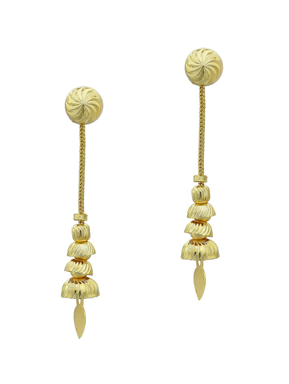 gold brass drop earring - 18534224 -  Zoom Image - 0