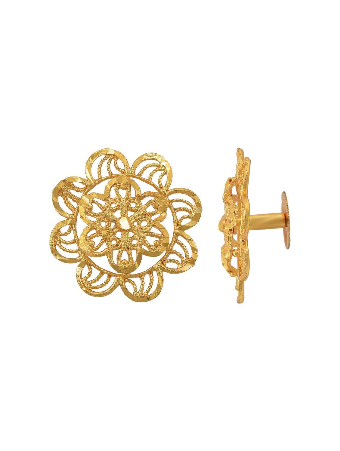 gold brass stud earring - 18534233 -  Standard Image - 1