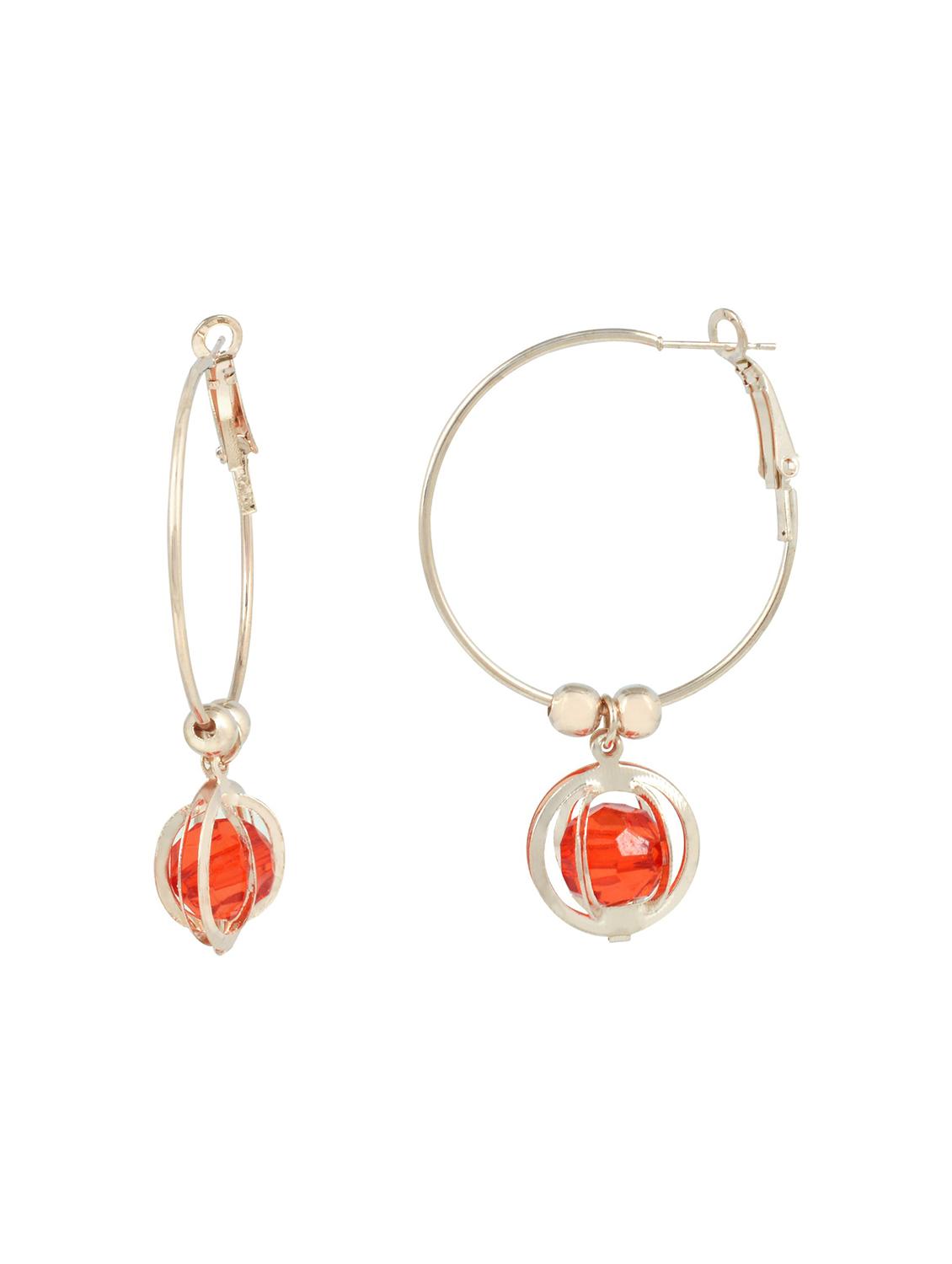 gold brass hoop earring - 18534243 -  Standard Image - 1
