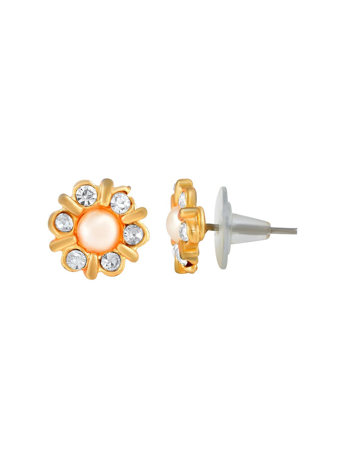 women gold plated stud earring - 18534252 -  Standard Image - 1
