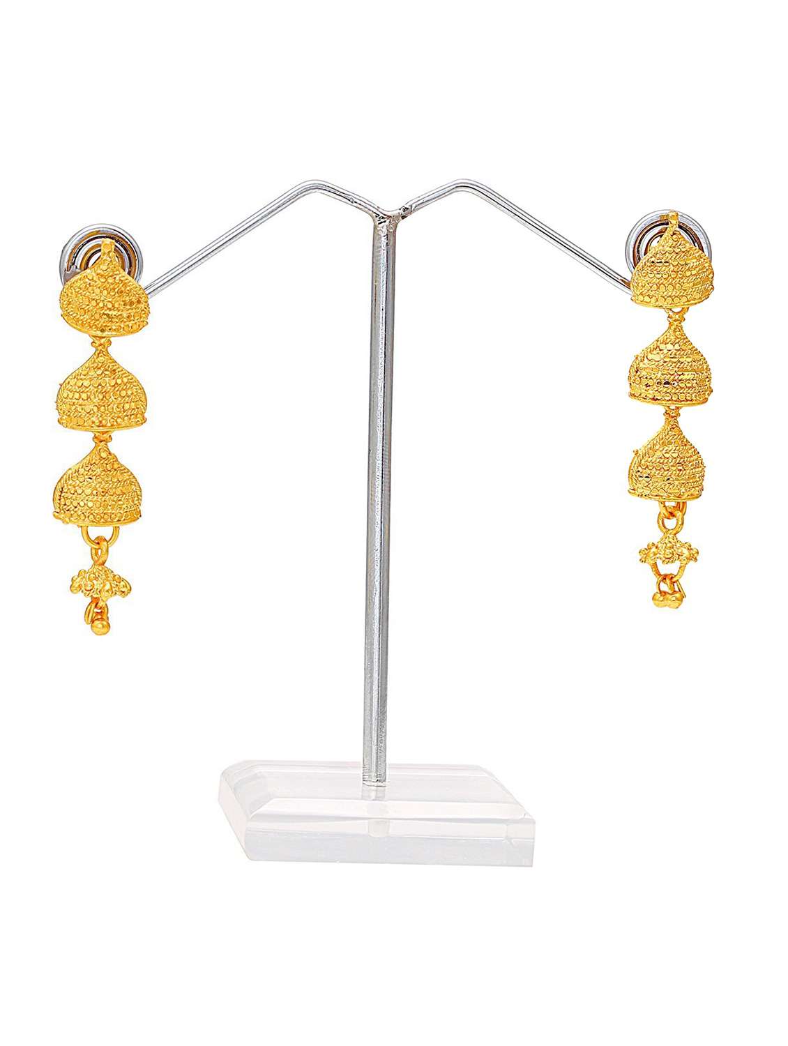 women gold jhumka earring - 18534254 -  Standard Image - 1