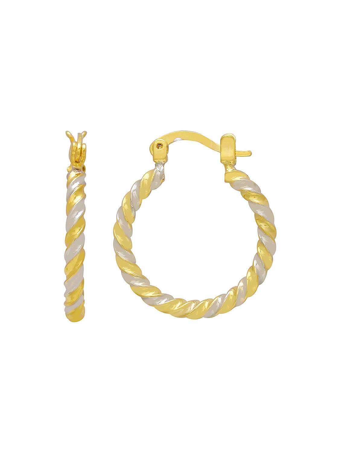 women 2 tone drop earring - 18534256 -  Standard Image - 1