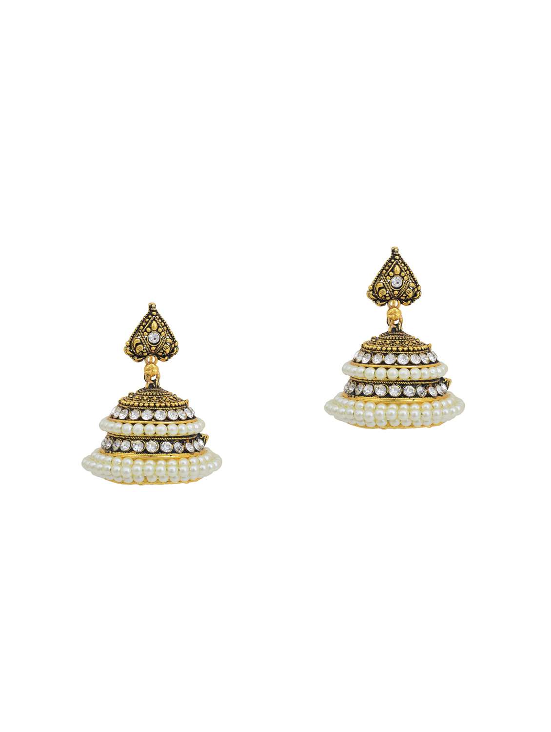 women gold plated jhumka earring