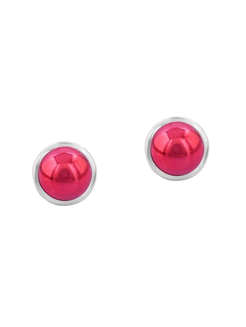 women pink faux pearl stud earring  - 18534277 -  Standard Image - 0