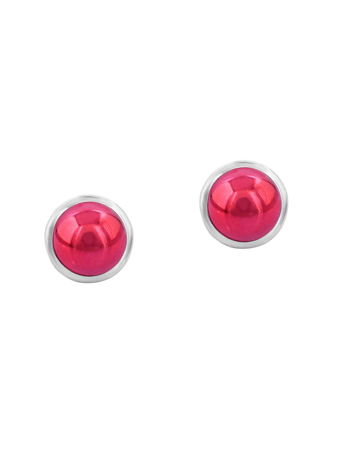 women pink faux pearl stud earring  - 18534277 -  Zoom Image - 0