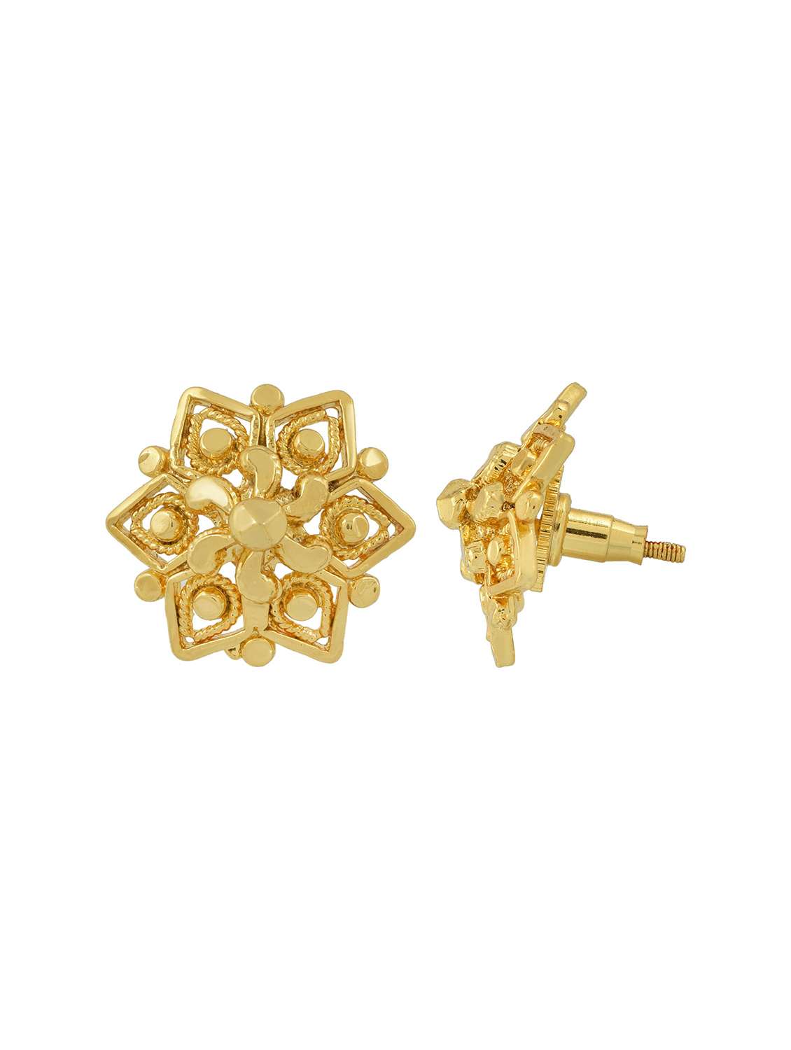 women golden stud earring - 18534287 - Standard Image - 1