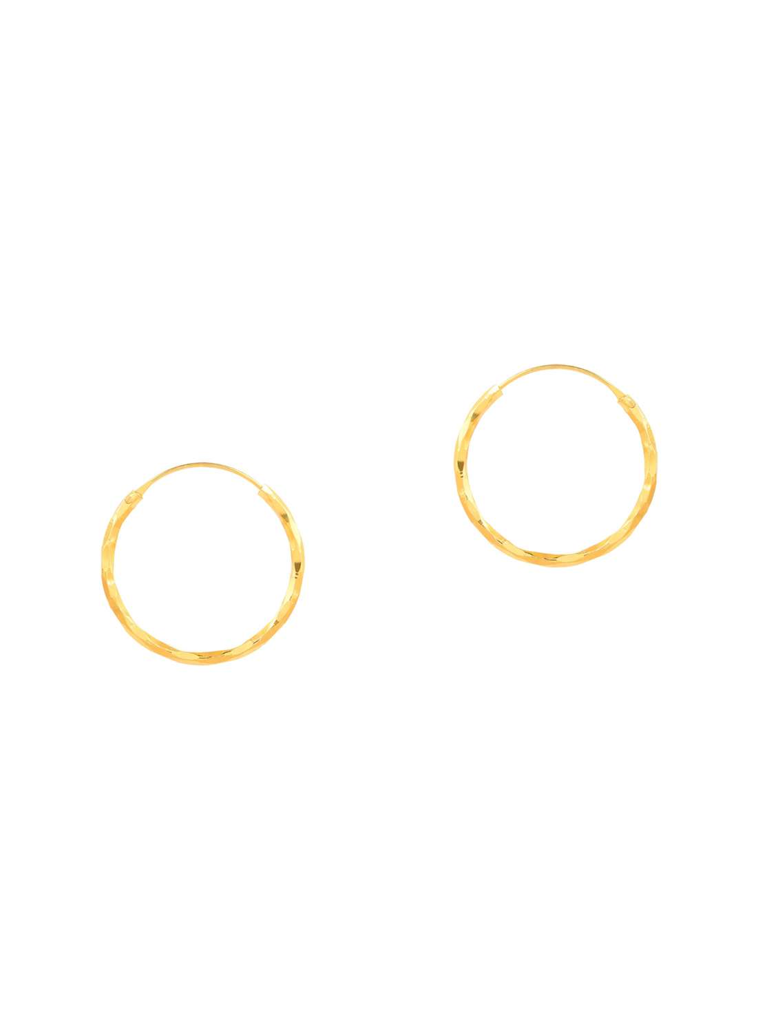 women golden hoop earring