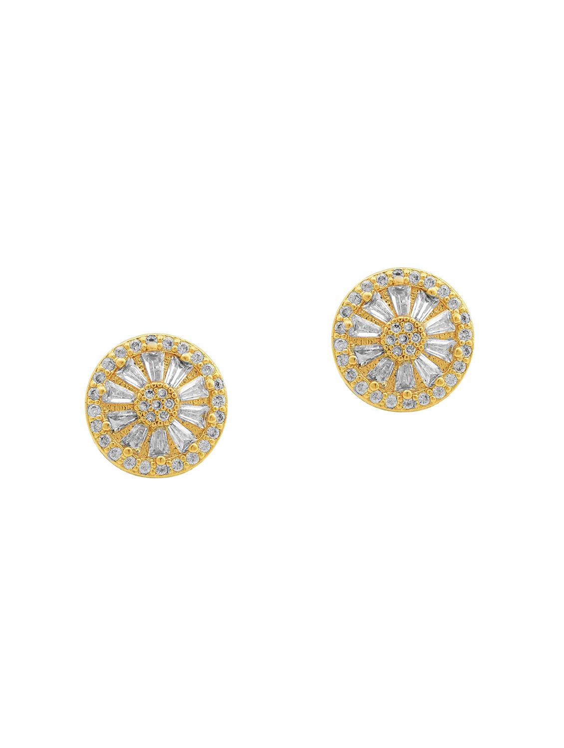 women golden stud earring - 18534307 - Standard Image - 1