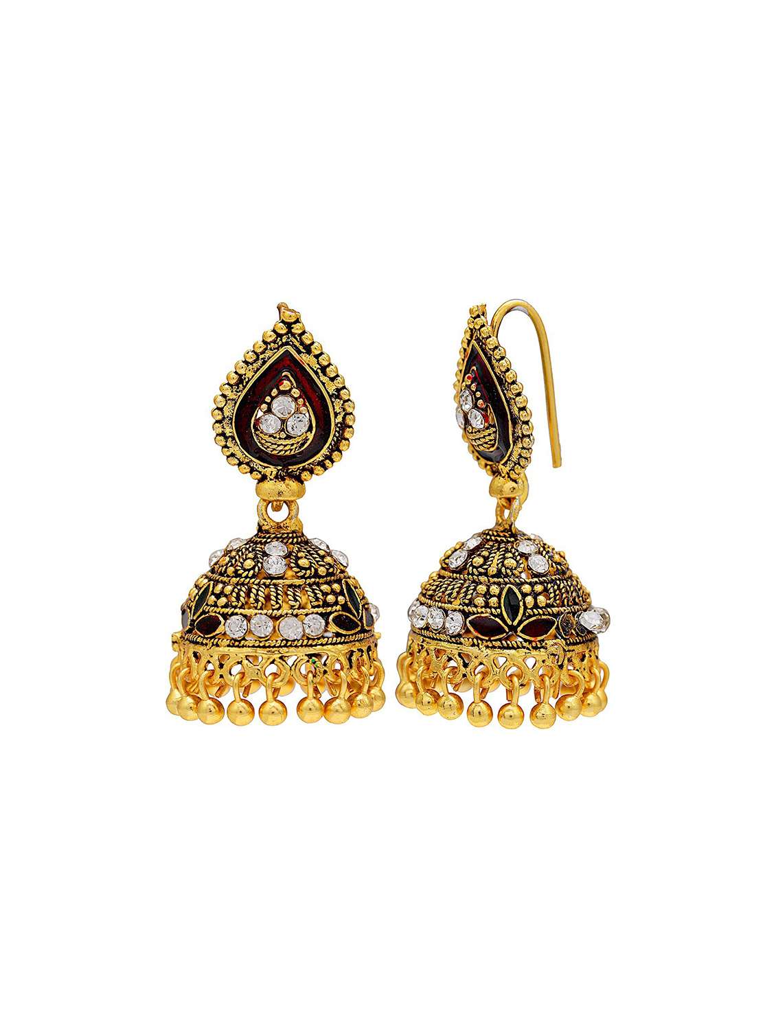 Women Golden Jhumka Earring - 18534324 -  Standard Image - 1