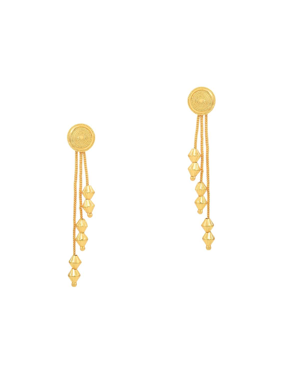 women golden drop earring - 18534331 - Standard Image - 1