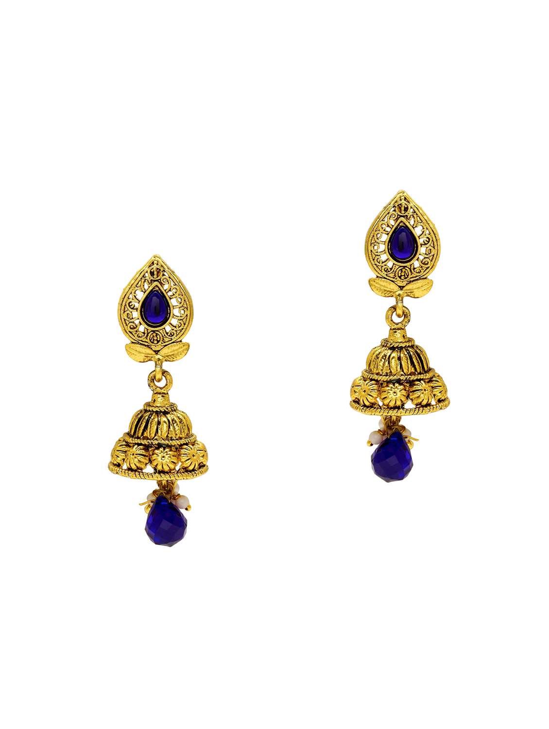 women gold plated jhumka earring