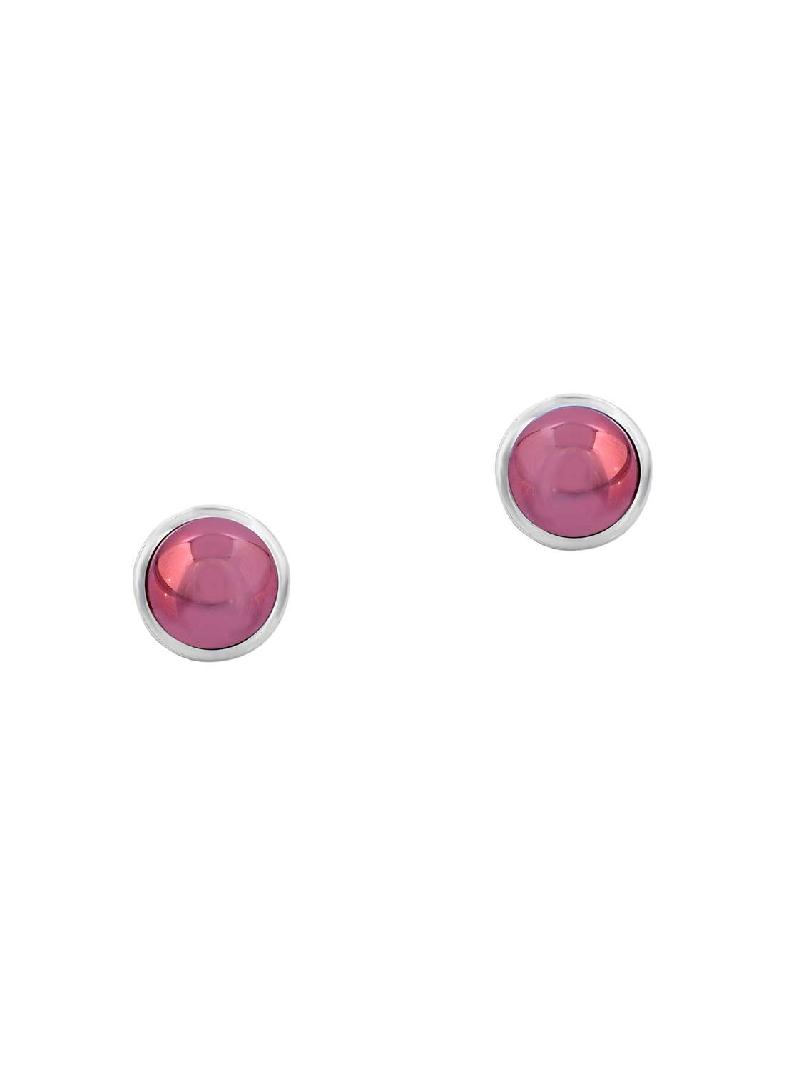 women pink stud earring 