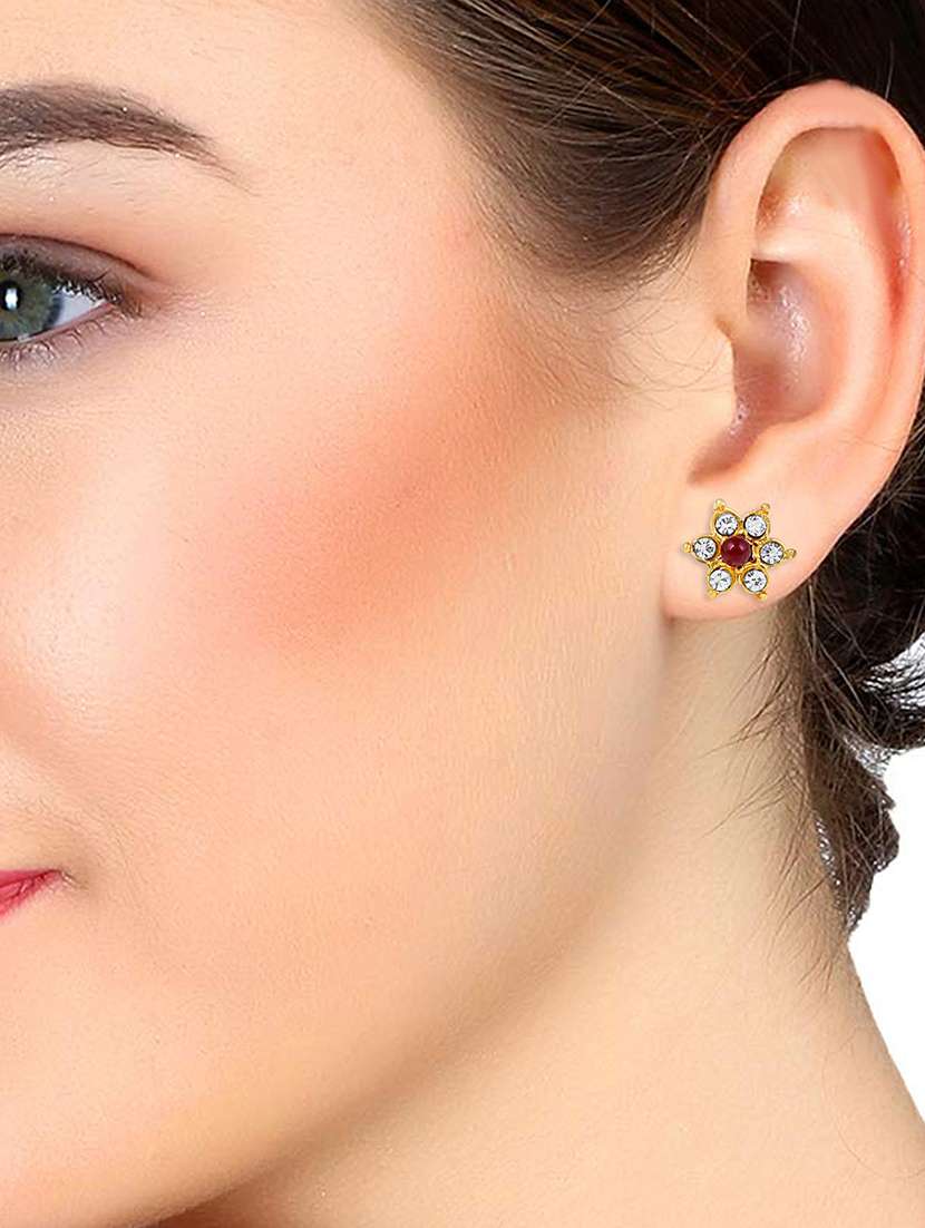 women stone embellished stud earring  - 18534353 -  Standard Image - 1