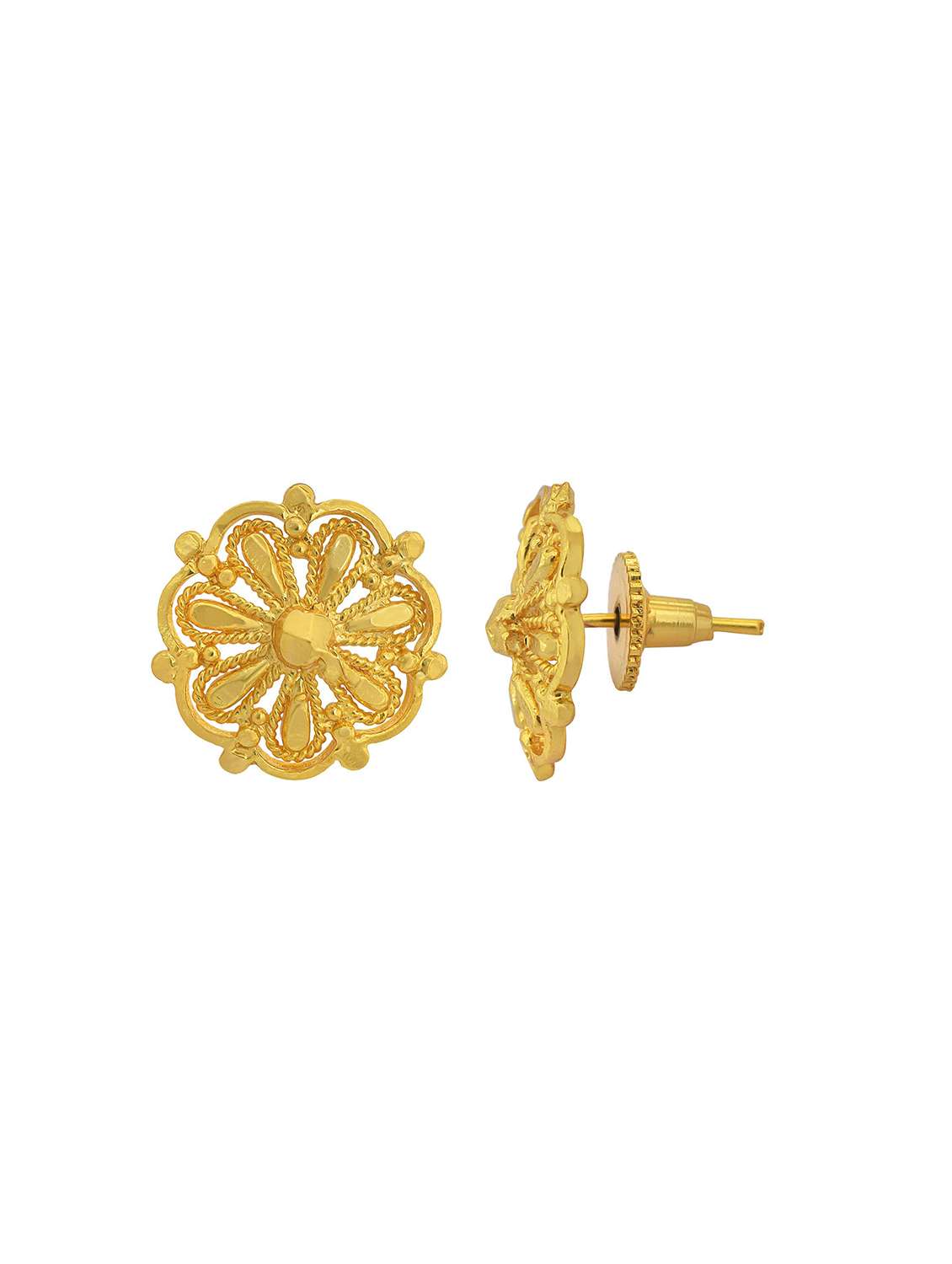 women golden stud earring - 18534369 - Standard Image - 1