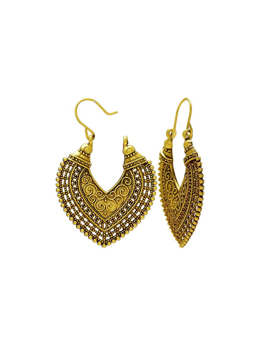 women gold plated chandbali earring - 18534370 - Standard Image - 1