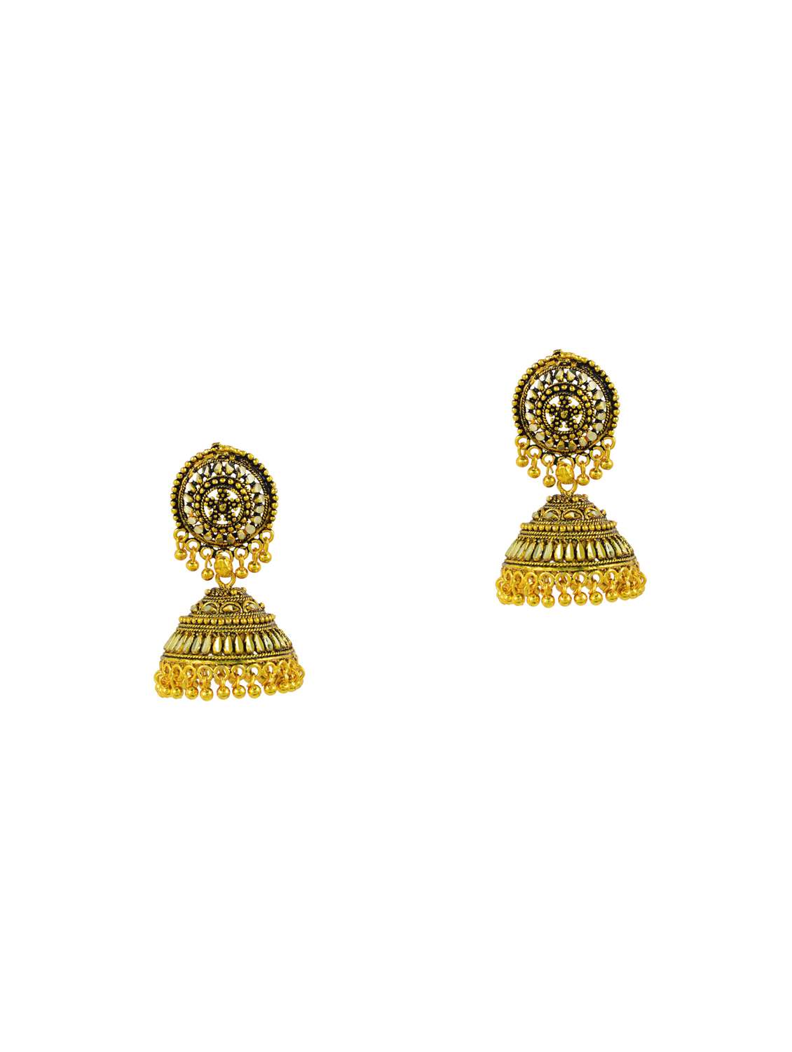 women gold plated jhumka earring