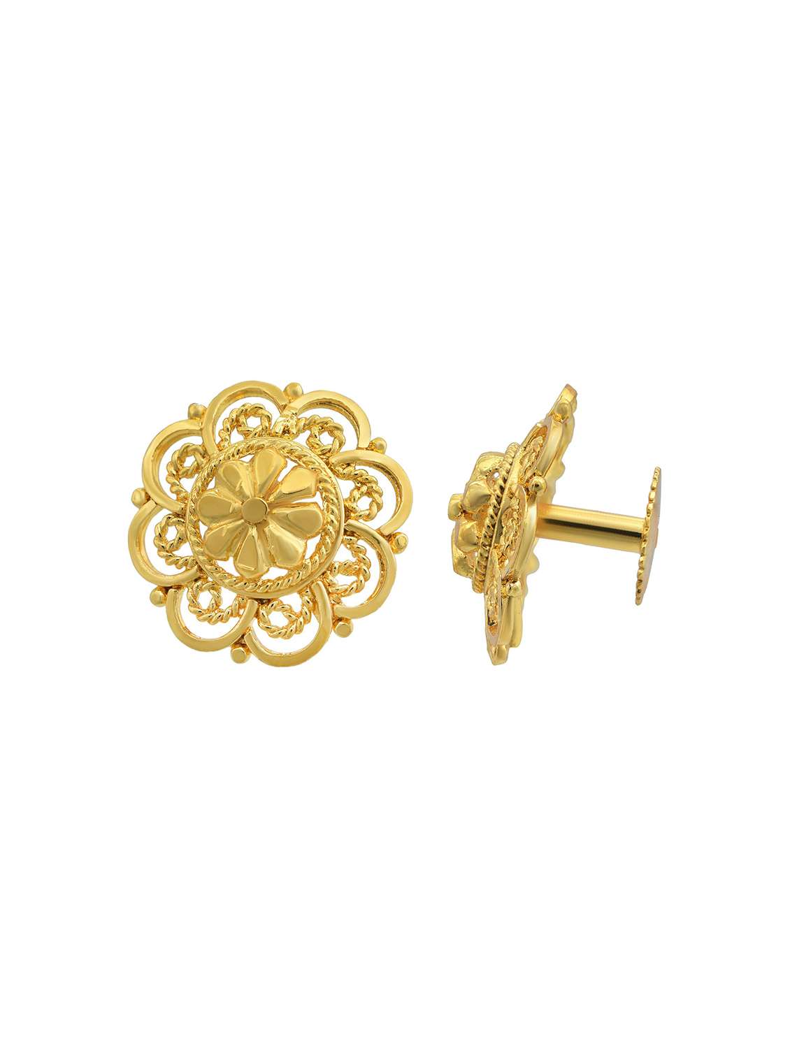 women gold stud earring - 18534423 - Standard Image - 1