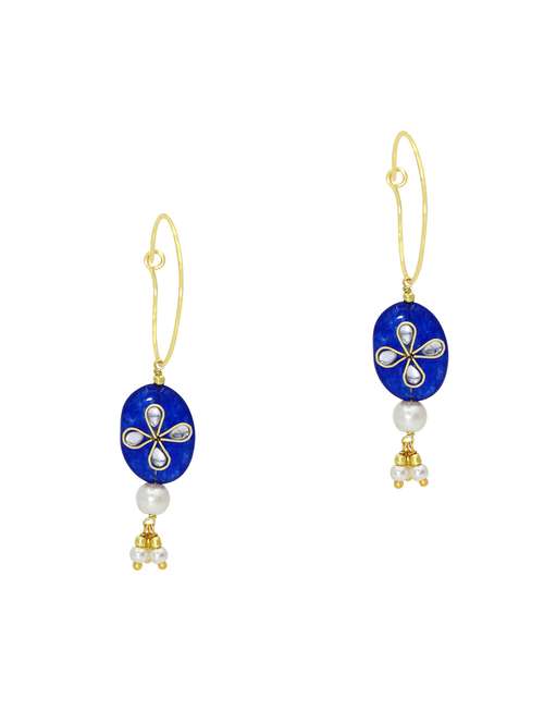 blue brass hoop earring - 18534453 -  Standard Image - 0