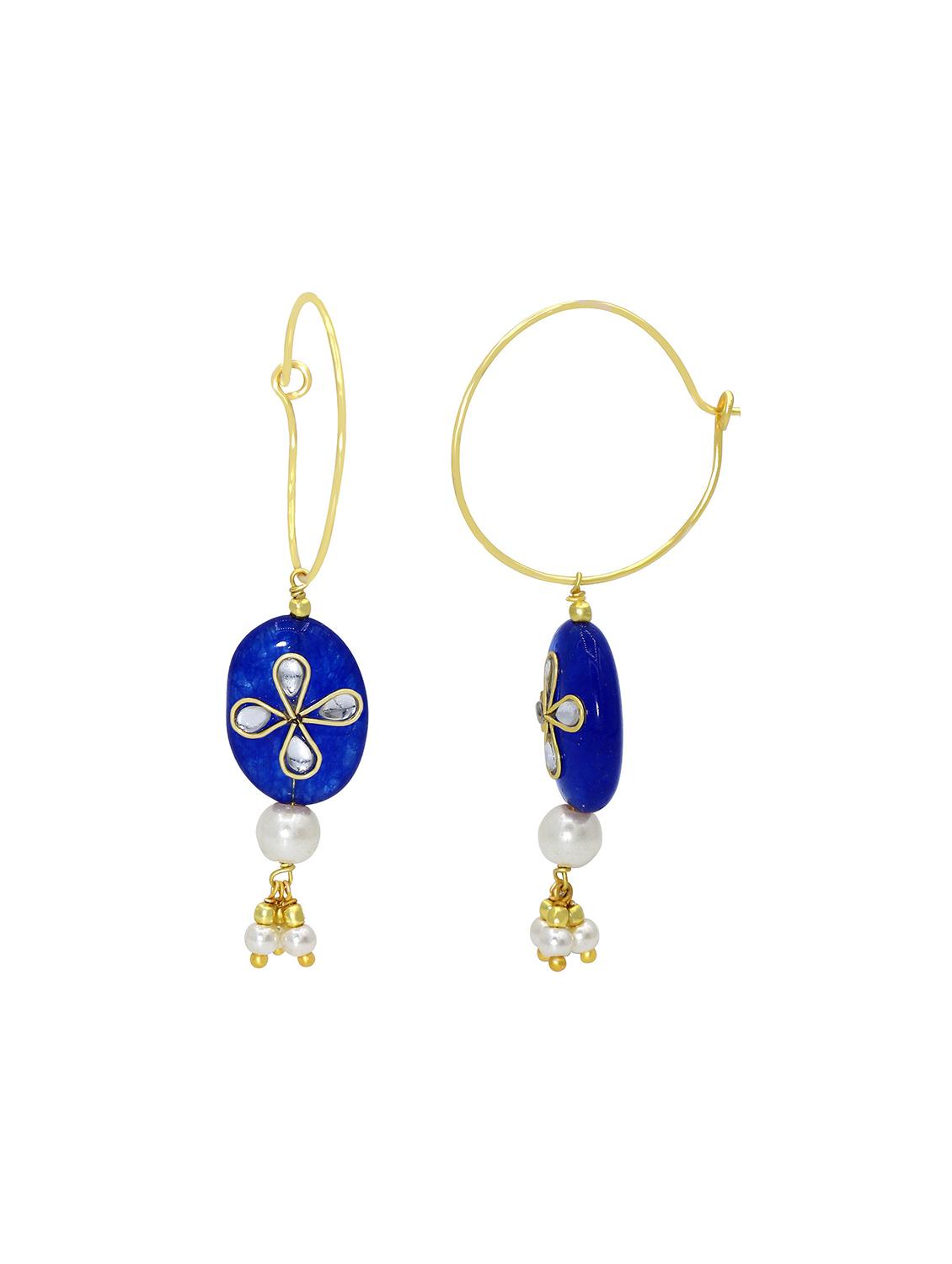 blue brass hoop earring - 18534453 - Standard Image - 1