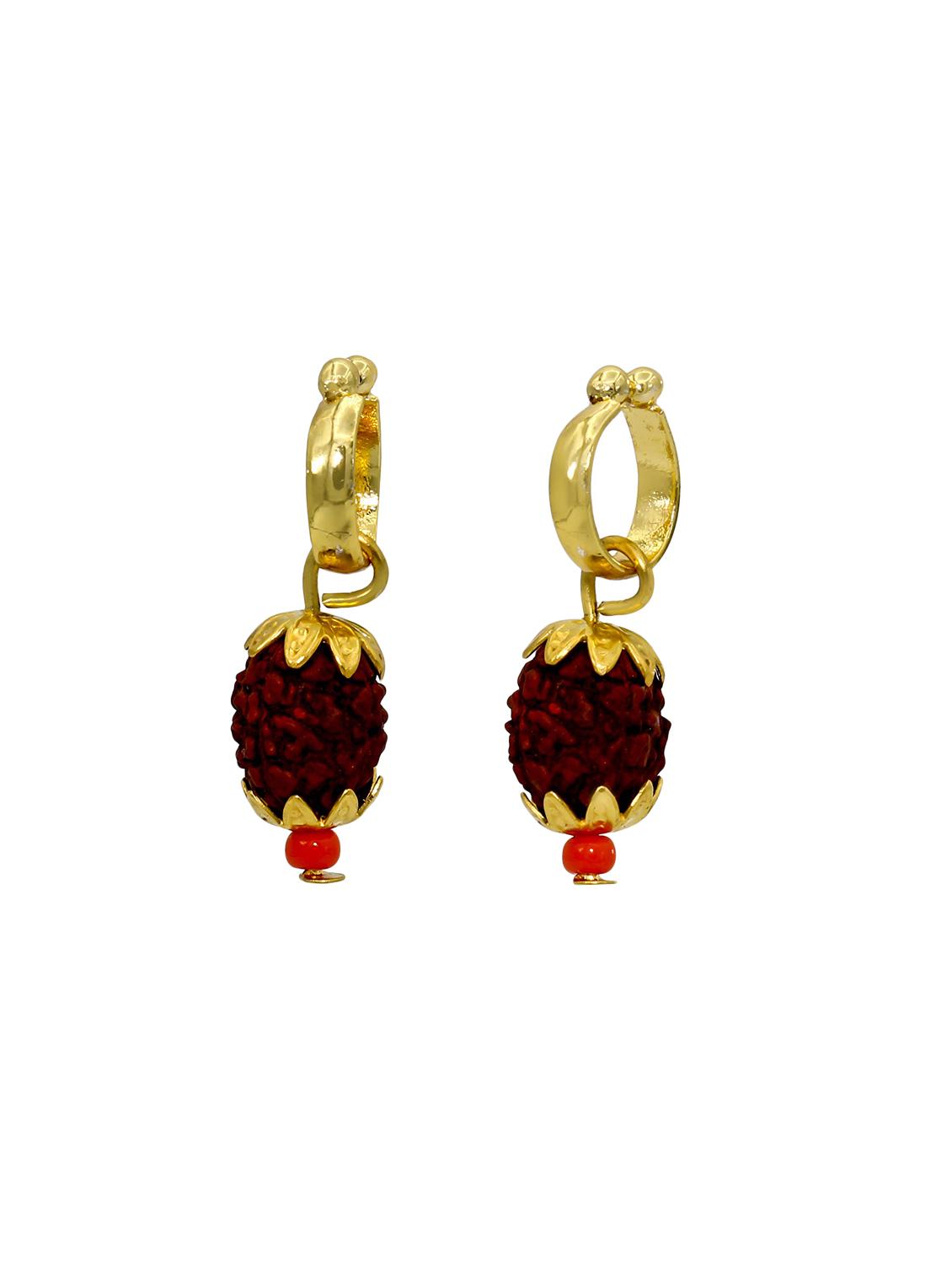 gold brass drop earring - 18534475 - Standard Image - 1