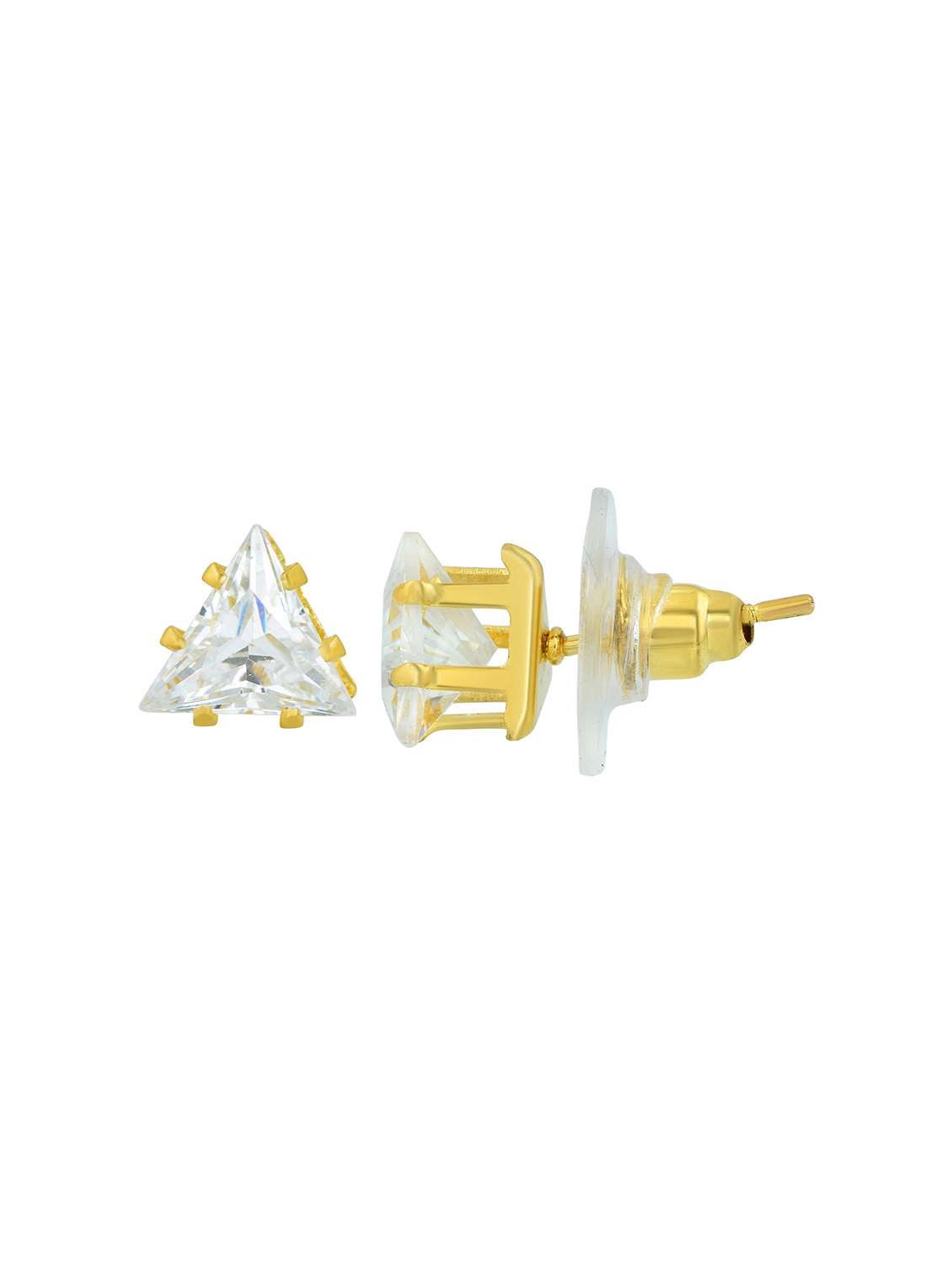 gold brass stud earring - 18534476 -  Standard Image - 1