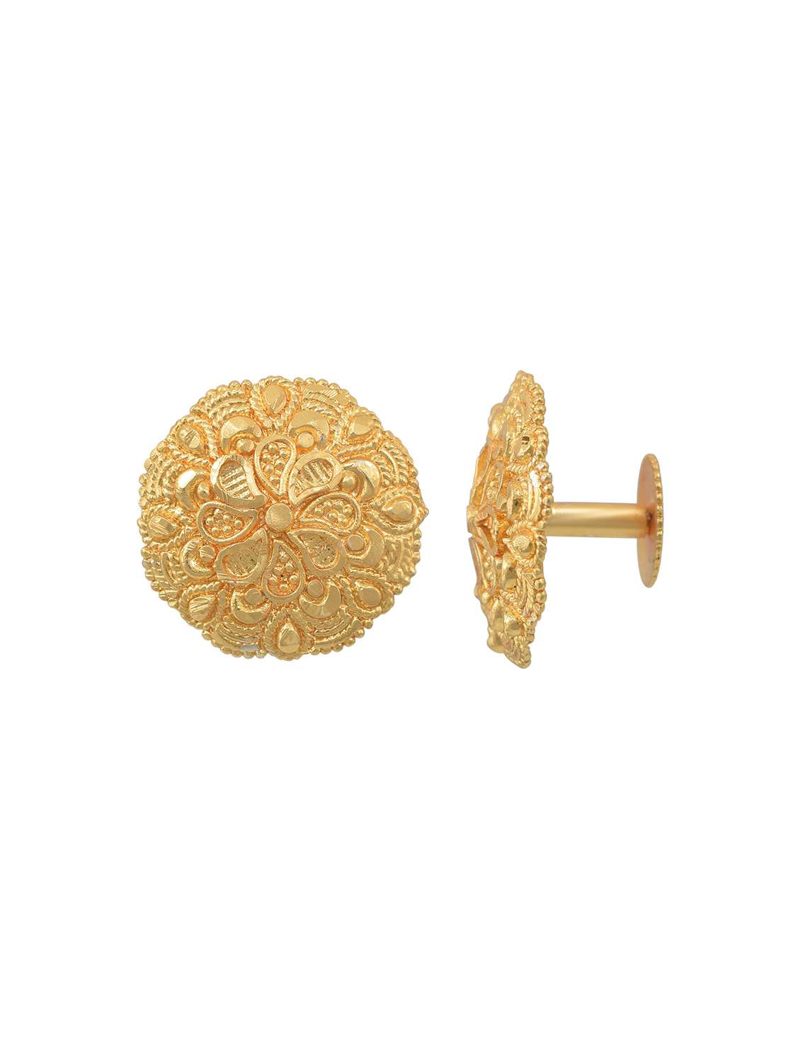 gold brass stud earring - 18534477 - Standard Image - 1