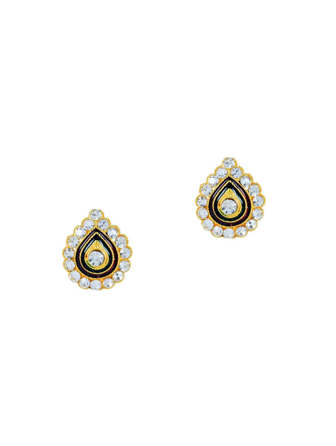 gold brass stud earring