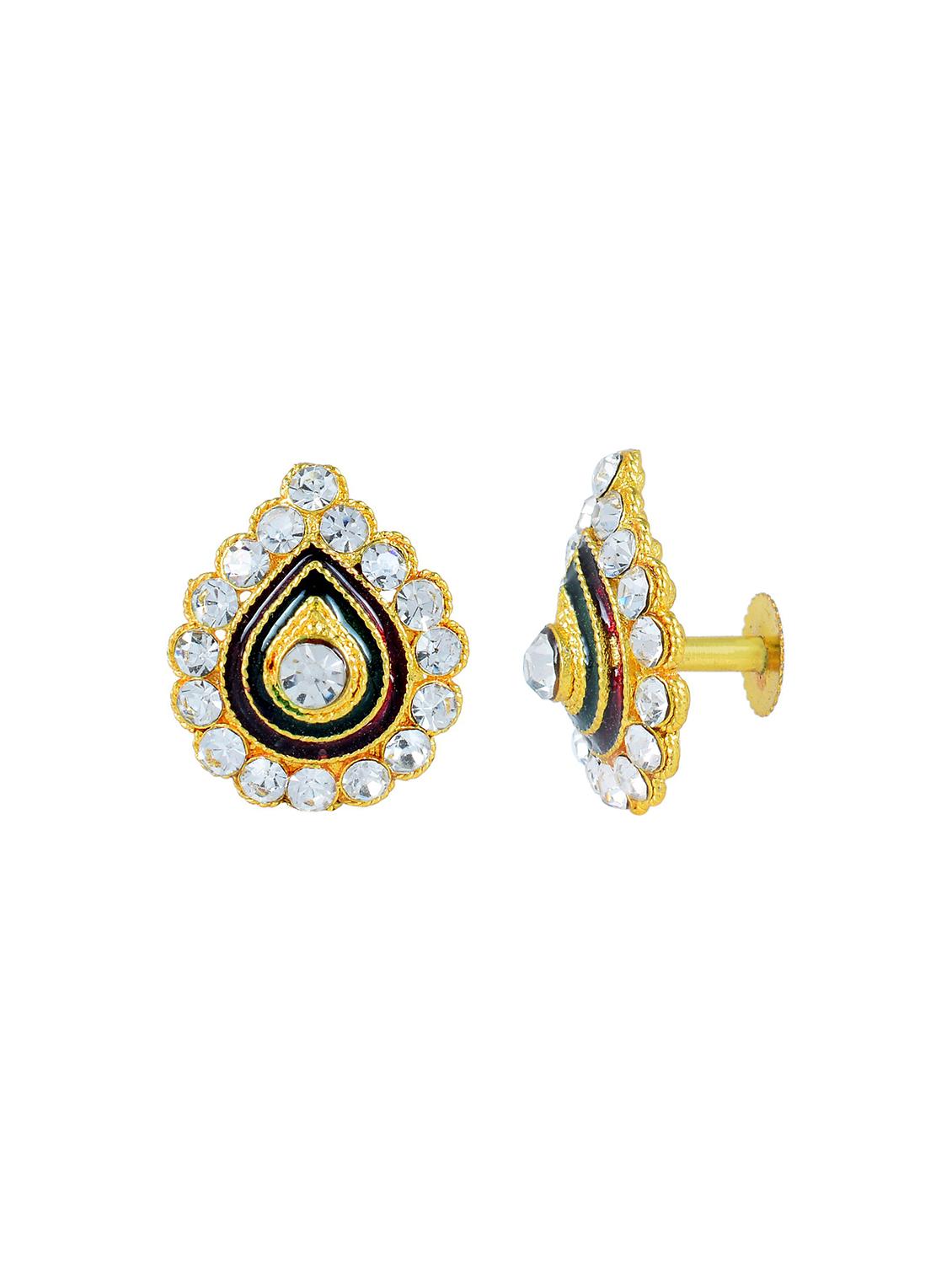 gold brass stud earring - 18534478 -  Standard Image - 1