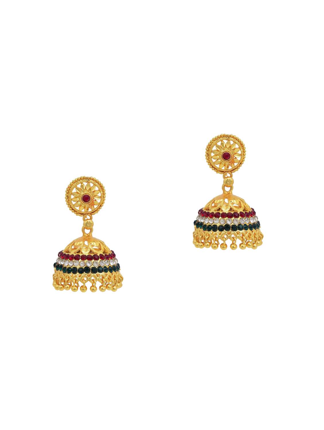 gold brass jhumka earring