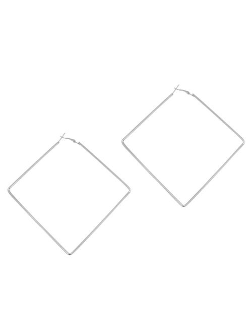 silver brass hoop earring - 18534495 - Standard Image - 0