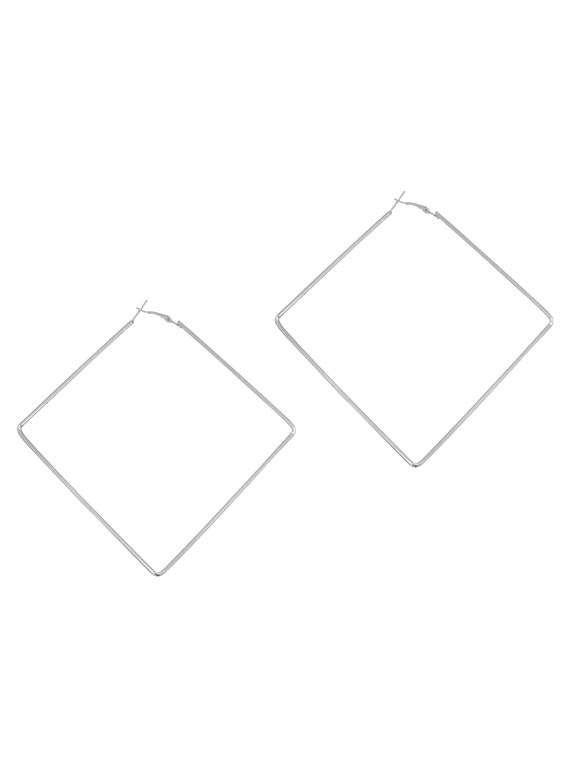 silver brass hoop earring - 18534495 - Zoom Image - 0