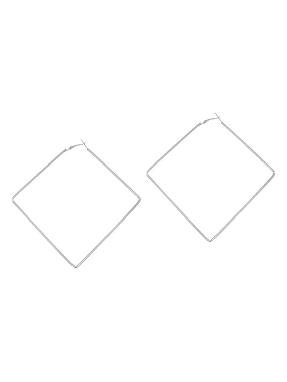 silver brass hoop earring - 18534495 - Standard Image - 1