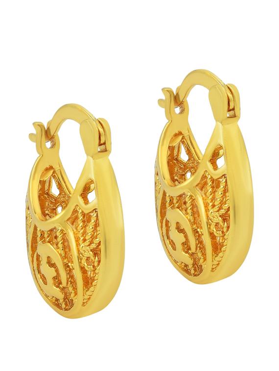 gold brass hoop earring - 18534496 - Zoom Image - 0