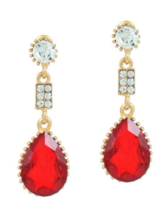 red brass drop earring - 18534497 -  Zoom Image - 0