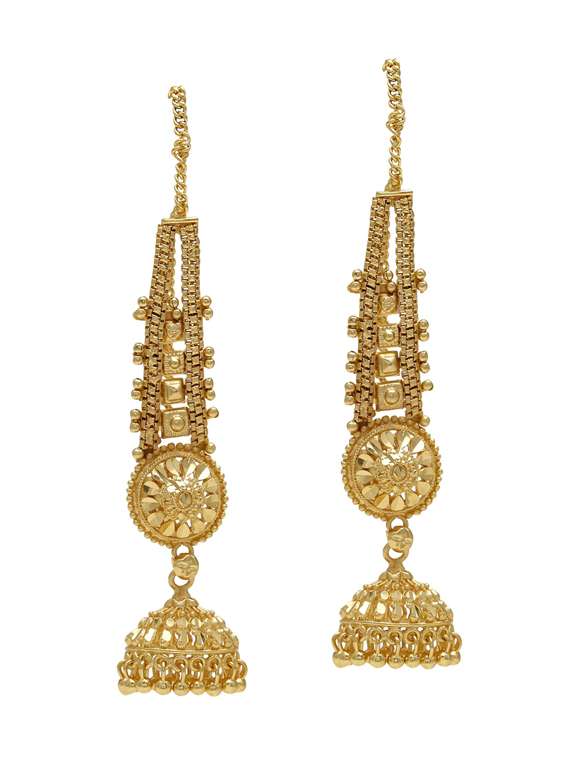 gold brass jhumka earring
