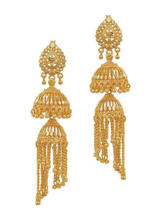 gold brass jhumka earring