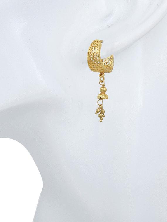 gold brass hoop earring - 18534543 - Standard Image - 1