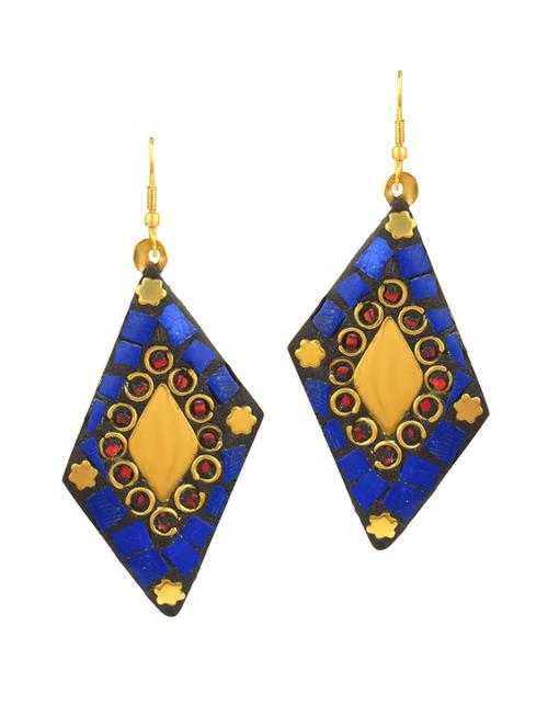 blue brass drop earring - 18534545 -  Standard Image - 0