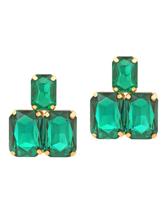 green brass stud earring - 18534551 -  Zoom Image - 0