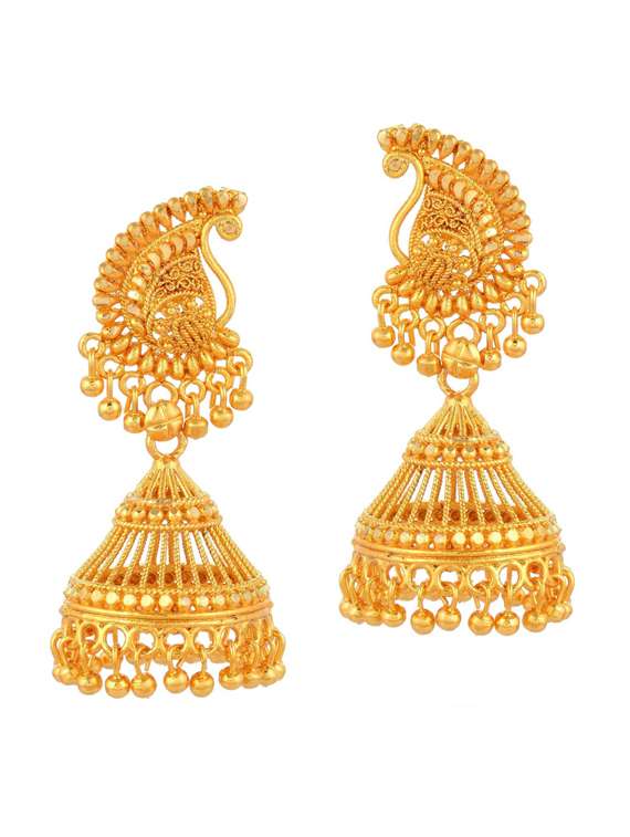 gold brass jhumka earring