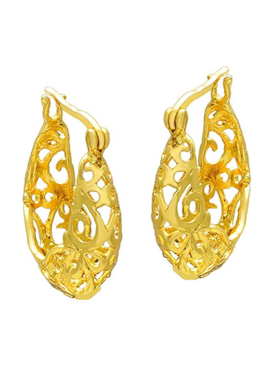 gold brass hoop earring - 18534558 -  Zoom Image - 0