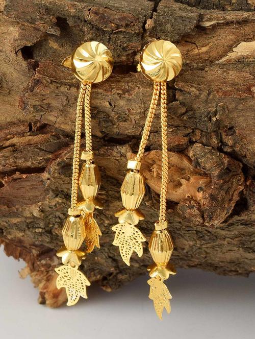 gold plated drop earring - 18534570 -  Standard Image - 0