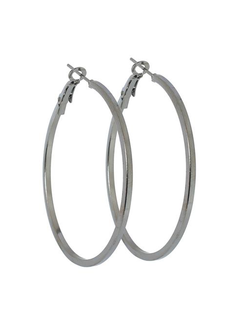 silver brass hoop earring - 18534571 - Standard Image - 0
