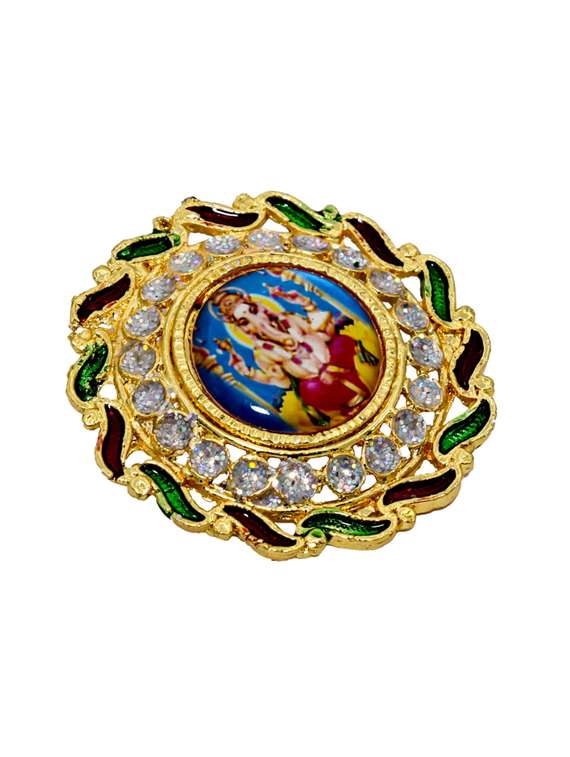 gold plated ganesh broche  - 18534580 -  Standard Image - 1