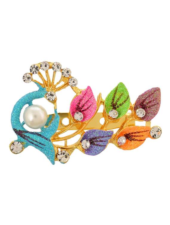 multi colored brass brooch