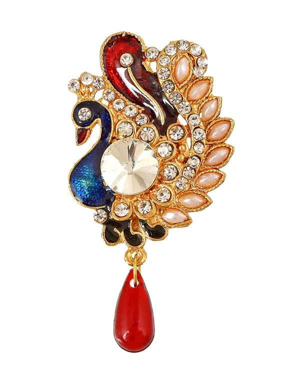 multi colored brass brooch