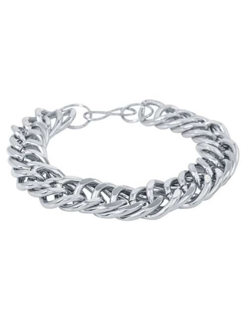 silver stainless steel bracelet - 18534815 -  Standard Image - 0