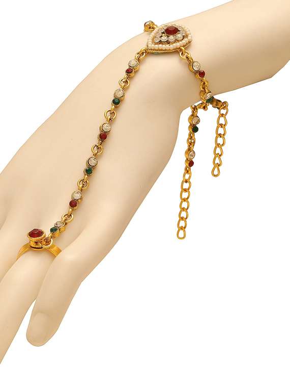 women gold brass hathphool - 18534832 -  Standard Image - 1