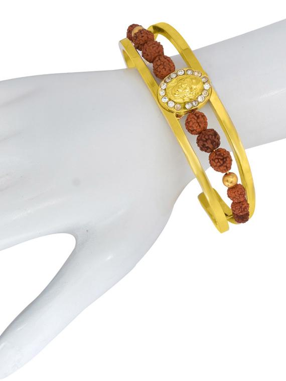 gold brass bangle bracelet - 18534852 - Standard Image - 1