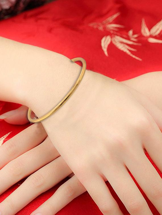 gold plated bangle - 18534942 -  Standard Image - 1